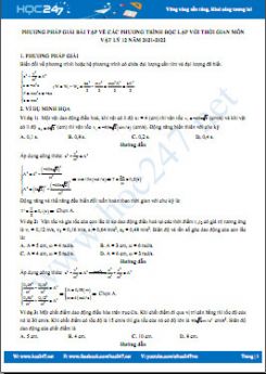 Phương pháp giải bài tập về các phương trình độc lập với thời gian môn Vật Lý 12 năm 2021-2022
