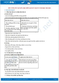 Đề cương ôn tập giữa HK1 môn Lịch sử 10 KNTT năm học 2022-2023