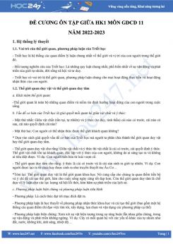 Đề cương ôn tập giữa HK1 môn GDCD 11 năm 2022-2023