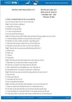 Đề thi giữa HK1 môn Lịch sử 10 KNTT năm 2022-2023 có đáp án Trường THPT Phan Đăng Lưu