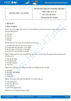 Bộ 5 đề thi giữa HK1 môn GDKT & PL 10 KNTT năm 2022-2023 có đáp án Trường THPT Vạn Tường