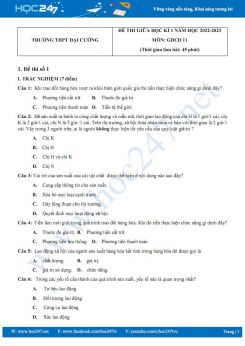 Bộ 5 đề thi giữa HK1 môn GDCD 11 năm 2022-2023 có đáp án Trường THPT Đại Cường
