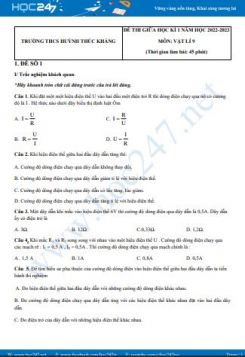 Bộ 5 đề thi giữa HK1 môn Vật lí 9 năm 2022-2023 có đáp án Trường THCS Huỳnh Thúc Kháng