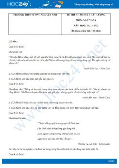 Bộ 5 đề thi KSCL môn Ngữ văn 6 năm học 2022-2023 có đáp án THCS Sương Nguyệt Anh