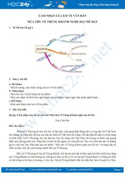 Cảm nhận của em về văn bản Mùa thu về Trùng Khánh nghe hạt dẻ hát