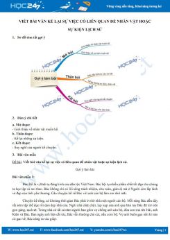 Viết bài văn kể lại sự việc có liên quan đế nhân vật hoặc sự kiện lịch sử