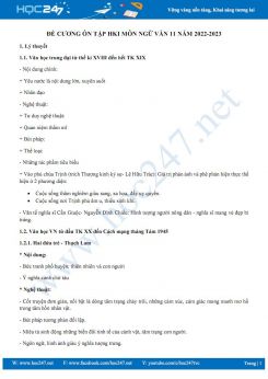 Đề cương ôn tập HK1 môn Ngữ văn 11 năm học 2022-2023