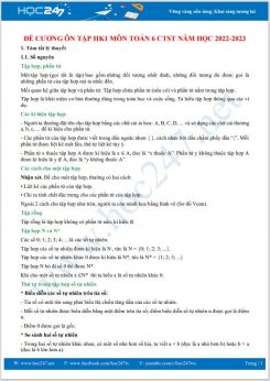 Đề cương ôn tập HK1 môn Toán 6 CTST năm học 2022-2023