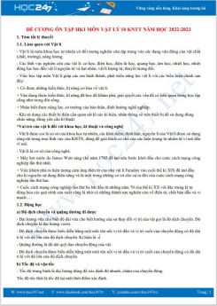 Đề cương ôn tập HK1 môn Vật lý 10 KNTT năm học 2022-2023