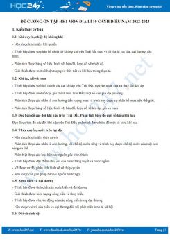 Đề cương ôn tập HK1 môn Tin học 10 Cánh diều năm 2022-2023