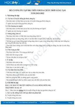 Đề cương ôn tập HK1 môn GDCD 6 CTST năm 2022-2023