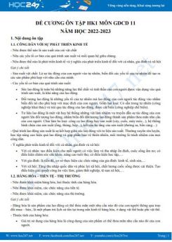 Đề cương ôn tập HK1 môn GDCD 11 năm học 2022-2023