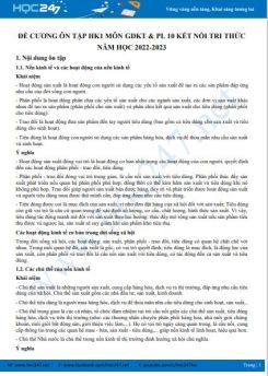 Đề cương ôn tập HK1 môn GDKT & PL 10 KNTT năm 2022-2023