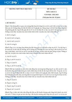 Bộ 5 đề thi HK1 môn GDCD 11 năm 2022-2023 có đáp án trường THPT Phan Châu Trinh