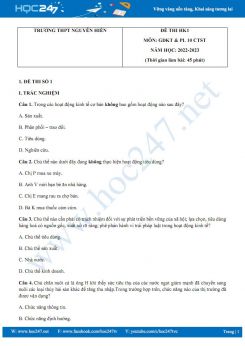 Bộ 5 đề thi HK1 môn GDKT & PL 10 CTST năm 2022-2023 có đáp án trường THPT Nguyễn Hiền