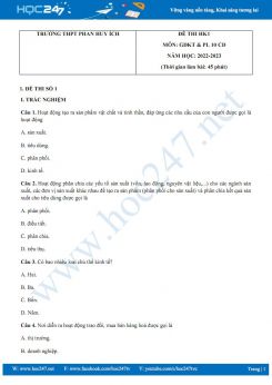 Bộ 5 đề thi HK1 môn GDKT PL 10 Cánh diều năm 2022-2023 có đáp án trường THPT Phan Huy Ích