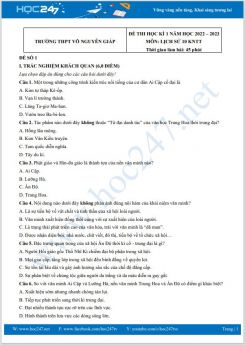 Bộ 5 đề thi HK1 môn Lịch sử 10 KNTT năm 2022-2023 có đáp án Trường THPT Võ Nguyên Giáp