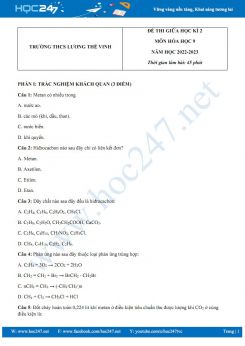 Đề thi giữa HK2 môn Hoá 9 năm 2022-2023 trường Lương Thế Vinh có đáp án