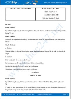 Bộ 5 đề thi giữa HK2 môn Ngữ văn 9 năm 2022-2023 có đáp án Trường THCS Trần Đình Xu