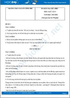 Bộ 5 đề thi giữa HK2 môn Ngữ văn 9 năm 2022-2023 có đáp án Trường THCS Nguyễn Công Trứ