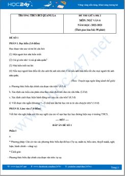 Bộ 5 đề thi giữa HK2 môn Ngữ văn 8 năm 2022-2023 có đáp án trường THCS Bùi Quang Là