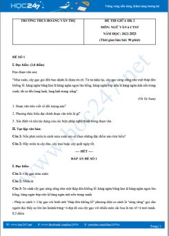 Bộ 5 đề thi giữa HK2 môn Ngữ văn 6 CTST năm 2022-2023 có đáp án Trường THCS Hoàng Văn Thụ