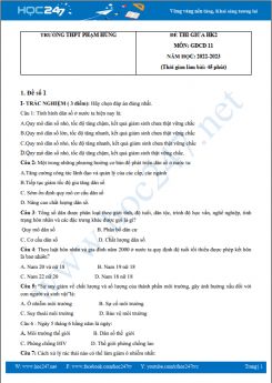 Bộ 5 đề thi giữa HK2 môn GDCD 11 năm 2022-2023 có đáp án trường THPT Phạm Hùng