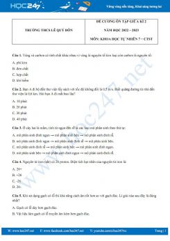 Đề cương ôn tập giữa HK2 môn KHTN 7 CTST năm 2022 - 2023 có đáp án