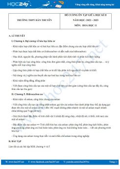 Đề cương ôn tập giữa HK2 môn Hoá 11 năm 2022-2023