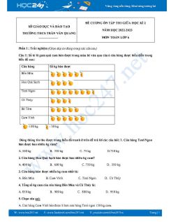 Đề cương ôn tập giữa HK2 môn Toán 6 KNTT năm 2022-2023