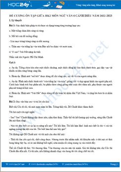 Đề cương ôn tập giữa HK2 môn Ngữ văn 6 Cánh diều năm 2022-2023