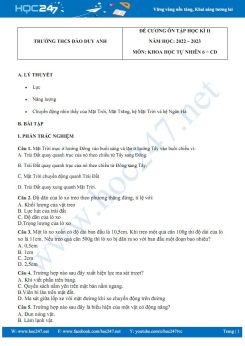 Đề cương ôn tập HK2 môn Khoa học tự nhiên 6 - Cánh Diều năm 2022 - 2023