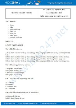 Đề cương ôn tập HK2 môn Khoa học tự nhiên 6 - Chân Trời Sáng Tạo năm 2022 - 2023