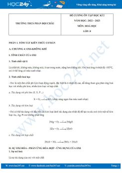Đề cương ôn tập HK2 môn Hoá 8 năm 2022 -2023 có đáp án