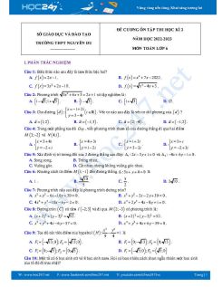 Đề cương ôn tập HK2 môn Toán 10 CTST năm 2022-2023