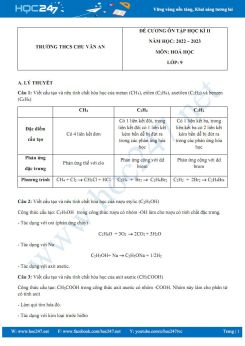 Đề cương ôn tập HK2 môn Hoá 9 năm 2022 - 2023 có đáp án