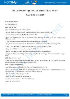 Đề cương ôn tập HK2 môn Tiếng Anh 9 năm 2022-2023