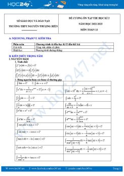 Đề cương ôn tập HK2 môn Toán 12 năm 2022-2023