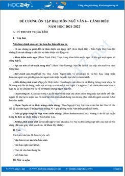 Đề cương ôn tập HK2 môn Ngữ văn 6 Cánh diều năm 2022-2023