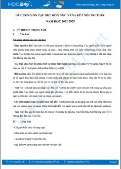 Đề cương ôn tập HK2 môn Ngữ văn 6 Kết nối tri thức năm 2022-2023