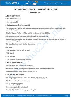 Đề cương ôn tập HK2 môn Ngữ văn 10 CTST năm 2022-2023