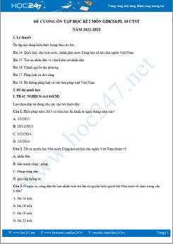 Đề cương ôn tập HK2 môn GDKT & PL 10 CTST năm 2022-2023