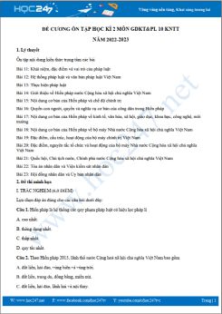 Đề cương ôn tập HK2 môn GDKT & PL 10 KNTT năm 2022-2023