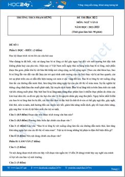 Bộ 5 đề thi HK2 môn Ngữ văn 8 năm 2022-2023 trường THCS Phạm Hùng