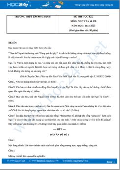 Bộ 5 đề thi HK2 môn Ngữ văn 10 Cánh diều năm 2022-2023 trường THPT Trương Định