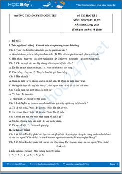Bộ 5 đề thi HK2 môn GDKT&PL 10 Cánh diều năm 2022-2023 trường THPT Nguyễn Công Trứ