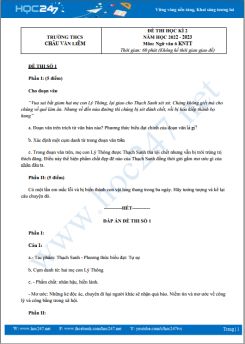 Bộ 3 đề thi HK2 môn Ngữ văn 6 KNTT năm 2022-2023 trường THCS Châu Văn Liêm
