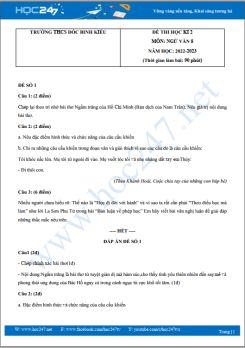 Bộ 5 đề thi HK2 môn Ngữ văn 8 năm 2022-2023 trường THCS Đốc Binh Kiều