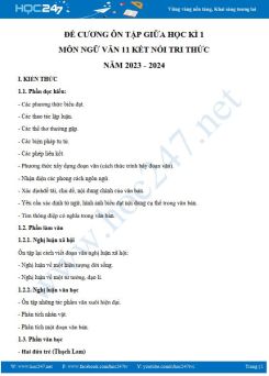 Đề cương ôn tập giữa HK1 môn Ngữ văn 11 KNTT năm 2023-2024