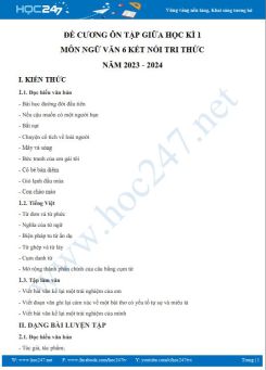 Đề cương ôn tập giữa HK1 môn Ngữ văn 6 KNTT năm 2023-2024